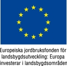 EU-logga med texten Europeiska jordbruksfonden för landsbygdsutveckling: Europa investerar i landsbygdsområden.